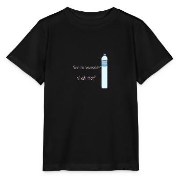 Les eaux calmes sont profondes, jeu de mots drôle - T-shirt bio MINI CREATOR Stanley/Stella Enfant - noir - Devant - Mikhail (115cm)