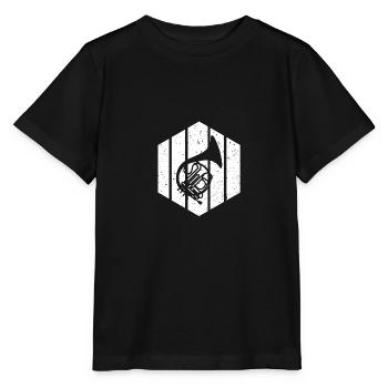 Horn player French horn - Stanley/Stella MINI CREATOR Kids’ T-Shirt - black - Front - Mikhail (115cm)