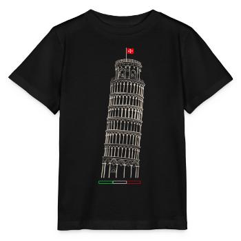 Tour penchée de Pise - T-shirt bio MINI CREATOR Stanley/Stella Enfant - noir - Devant - Mikhail (115cm)