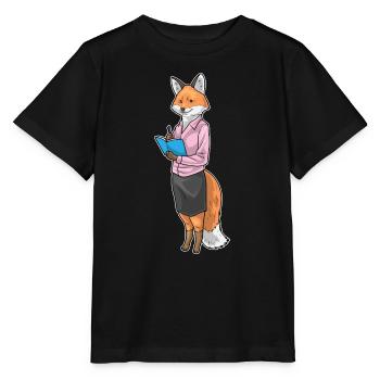 Fox Secretary Notebook Office - Stanley/Stella MINI CREATOR Kids’ T-Shirt - black - Front - Mikhail (115cm)