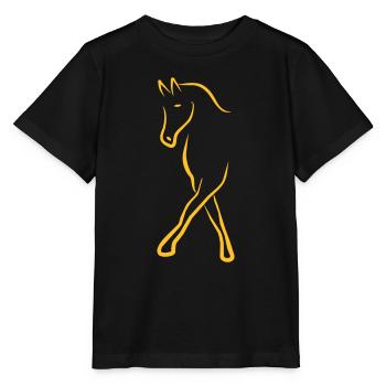Dressurpferd - Stanley/Stella Kinder T-Shirt MINI CREATOR  - Schwarz - Vorne - Mikhail (115cm)