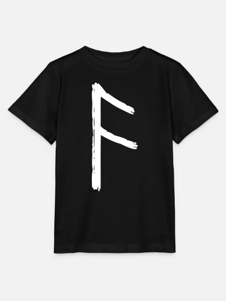 Symbol Viking rune weiß ansuz - Stanley/Stella Kinder T-Shirt MINI CREATOR - Schwarz