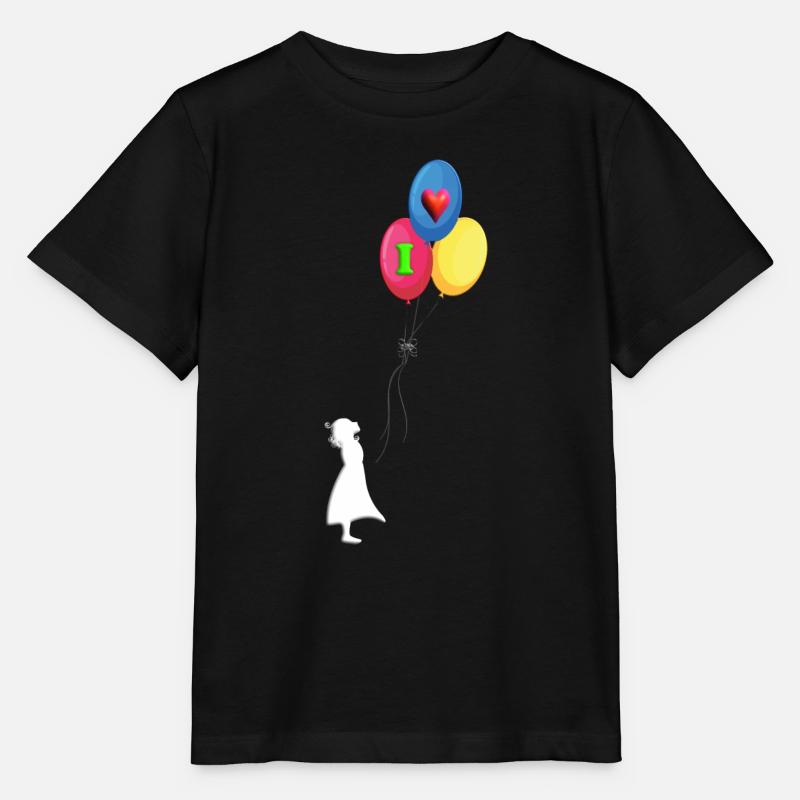 Kind Luftballon I Love - Stanley/Stella Kinder T-Shirt MINI CREATOR  - Schwarz