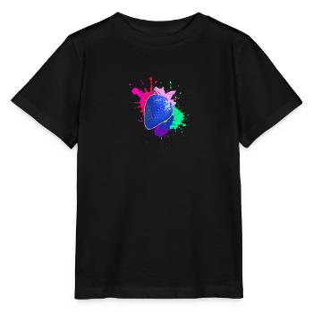 Pop Art, Fraise, Splash of Color, Splash - T-shirt bio MINI CREATOR Stanley/Stella Enfant - noir - Devant - Mikhail (115cm)