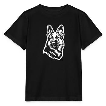 Schäferhund Hund Hundekopf - Stanley/Stella Kinder T-Shirt MINI CREATOR  - Schwarz - Vorne - Mikhail (115cm)