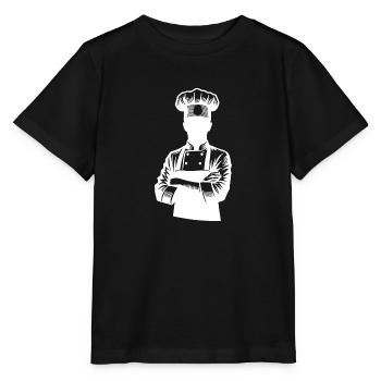 Küchenchef und Hobbykoch Silhouette Portrait - Stanley/Stella Kinder T-Shirt MINI CREATOR  - Schwarz - Vorne - Mikhail (115cm)