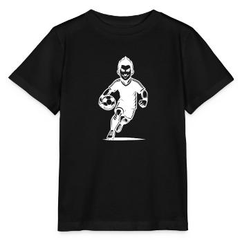 Joueur de football dynamique avec ballon - T-shirt bio MINI CREATOR Stanley/Stella Enfant - noir - Devant - Mikhail (115cm)