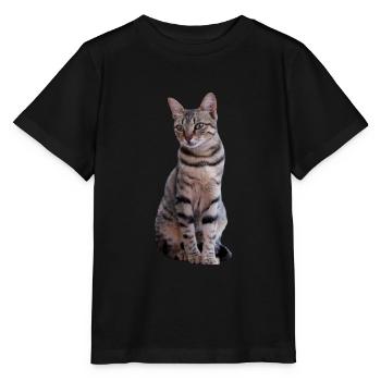 chat chats chaton doux cadeau de Noël - T-shirt bio MINI CREATOR Stanley/Stella Enfant - noir - Devant - Mikhail (115cm)