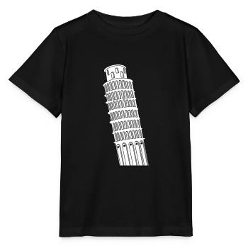Tour penchée de Pise Tourisme Italie - T-shirt bio MINI CREATOR Stanley/Stella Enfant - noir - Devant - Mikhail (115cm)