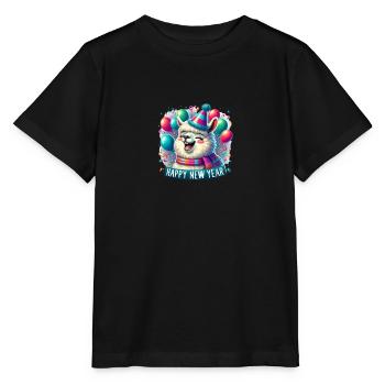 Lama du Nouvel An riant - T-shirt bio MINI CREATOR Stanley/Stella Enfant - noir - Devant - Mikhail (115cm)
