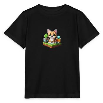 Chat Pixel 4 - T-shirt bio MINI CREATOR Stanley/Stella Enfant - noir - Devant - Mikhail (115cm)
