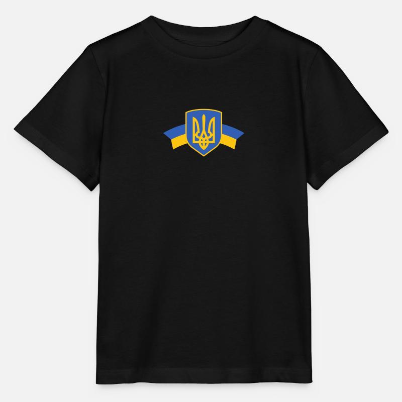 Ukraine Shield - Stanley/Stella MINI CREATOR Kids’ T-Shirt - black
