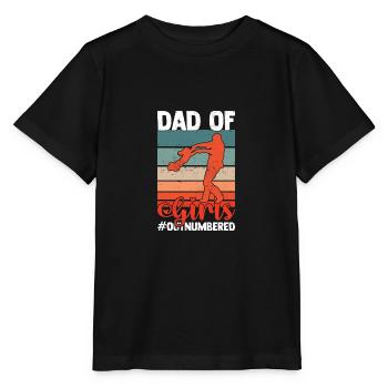 Dad of Girls Outnumbered Husband Papa Funny - Stanley/Stella MINI CREATOR Kids’ T-Shirt - black - Front - Mikhail (115cm)