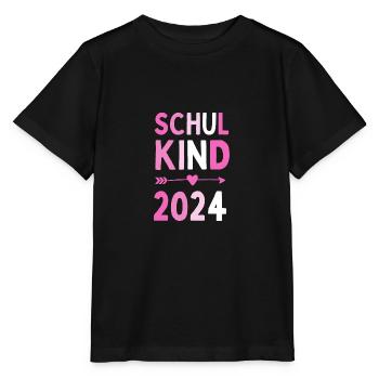 Schulkind 2024 Einhorn 1. Klasse Herz Einschulung - Stanley/Stella Kinder T-Shirt MINI CREATOR  - Schwarz - Vorne - Mikhail (115cm)