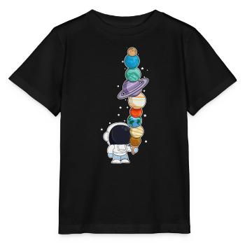 Astronaute avec glace - T-shirt bio MINI CREATOR Stanley/Stella Enfant - noir - Devant - Mikhail (115cm)