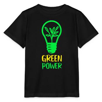 Green Power - énergies renouvelables - T-shirt bio MINI CREATOR Stanley/Stella Enfant - noir - Devant - Mikhail (115cm)