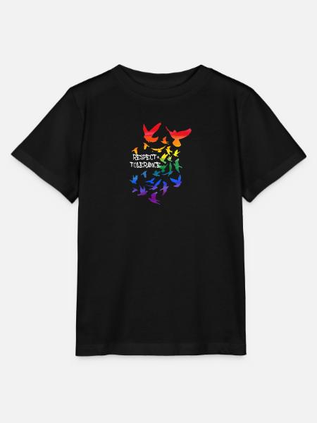respect and tolerance,vögel,vogelschwarm,LGBT - Stanley/Stella Kinder T-Shirt MINI CREATOR - Schwarz
