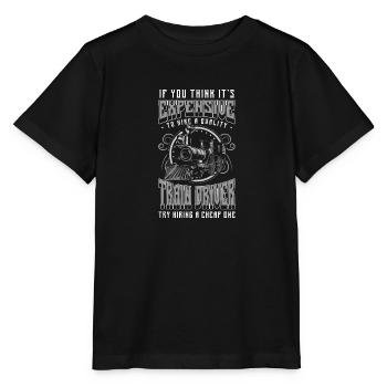 Train Departure Locomotive Passion - Stanley/Stella MINI CREATOR Kids’ T-Shirt - black - Front - Mikhail (115cm)