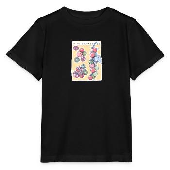 Kirschtomaten - Zeichnung - Stanley/Stella Kinder T-Shirt MINI CREATOR  - Schwarz - Vorne - Mikhail (115cm)