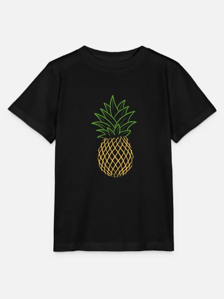 Ananas - Stanley/Stella Kinder T-Shirt MINI CREATOR - Schwarz