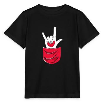 Sign language sign ASL deaf - Stanley/Stella MINI CREATOR Kids’ T-Shirt - black - Front - Mikhail (115cm)