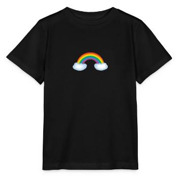 Regenbogen mit Wolken - Stanley/Stella Kinder T-Shirt MINI CREATOR  - Schwarz - Vorne - Mikhail (115cm)
