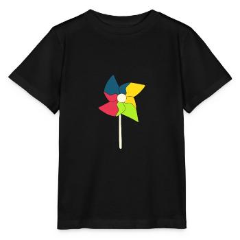 Windrad Windräder - Stanley/Stella Kinder T-Shirt MINI CREATOR  - Schwarz - Vorne - Mikhail (115cm)