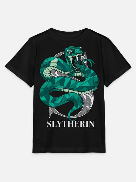 Harry Potter Slytherin Coat of Arms Monochrome - Stanley/Stella MINI CREATOR Kids’ T-Shirt - black