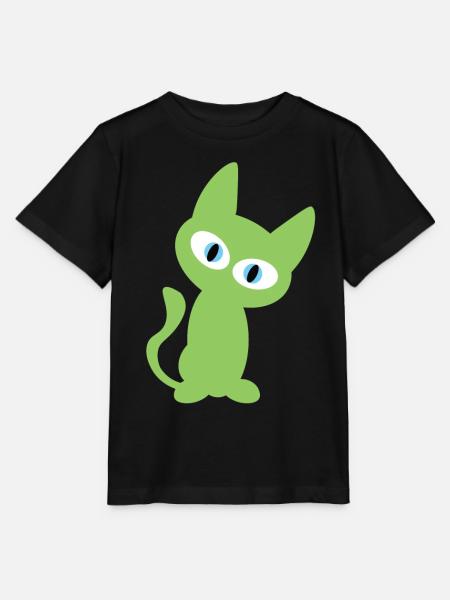 Grüne Katze Design - Stanley/Stella Kinder T-Shirt MINI CREATOR  - Schwarz