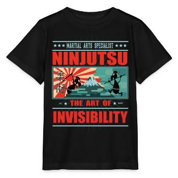 Le drôle de t-shirt Ninjtusu - Ninja, Japan Design - T-shirt bio MINI CREATOR Stanley/Stella Enfant - noir - Devant - Mikhail (115cm)