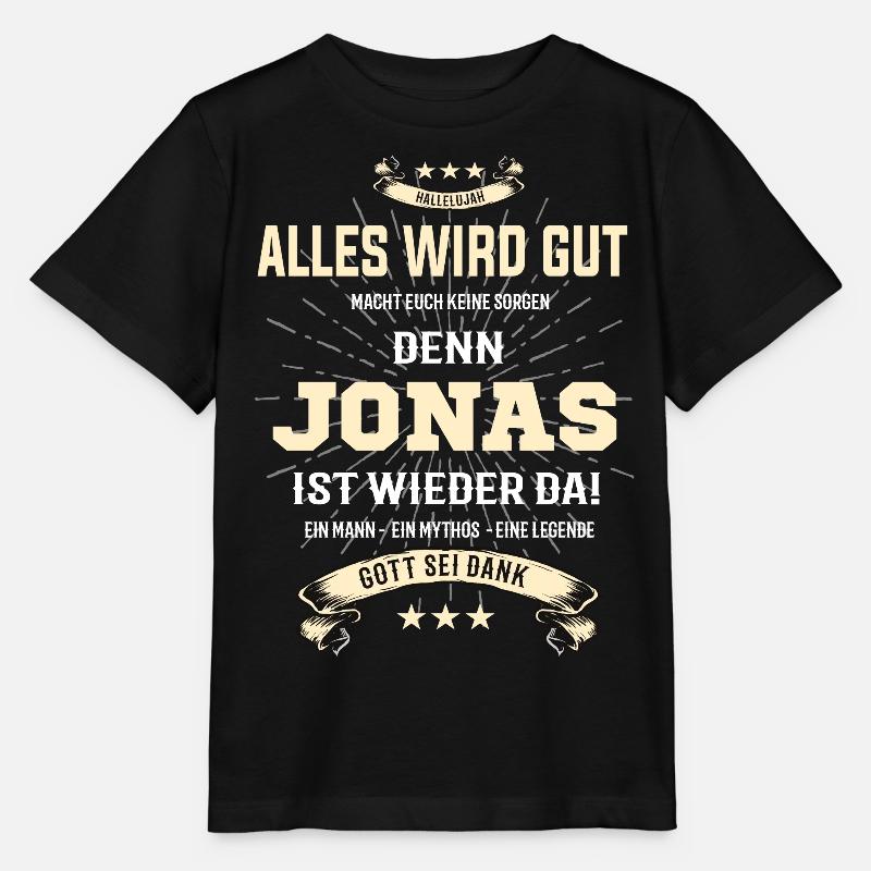 alles wird gut denn Jonas Ist da T-Shirt - Stanley/Stella Kinder T-Shirt MINI CREATOR  - Schwarz