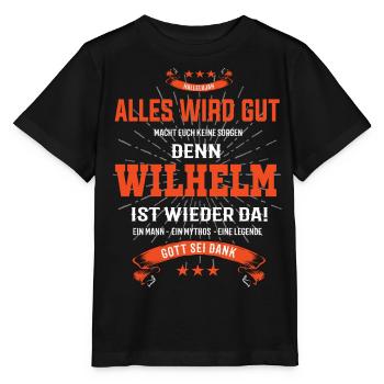 alles wird gut denn Wilhelm Ist da T-Shirt - Stanley/Stella Kinder T-Shirt MINI CREATOR  - Schwarz - Vorne - Mikhail (115cm)