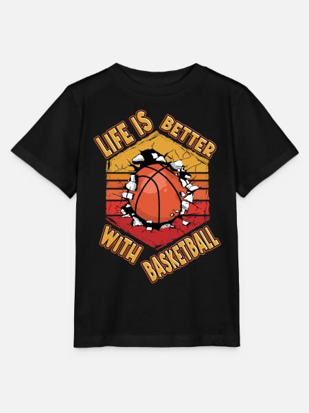 Basketball Basketballer Sport Fan Vintage Retro - Stanley/Stella Kinder T-Shirt MINI CREATOR  - Schwarz