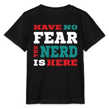 N’ayez pas peur que le nerd soit là - Nerdy Design - T-shirt bio MINI CREATOR Stanley/Stella Enfant - noir - Devant - Mikhail (115cm)
