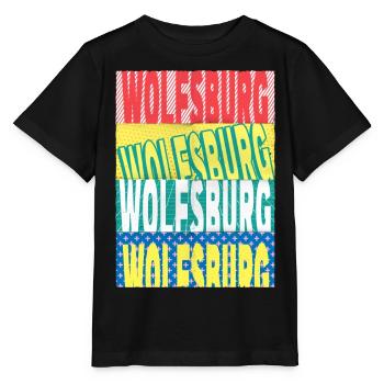 Wolfsburg Allemagne City Font Skyline - T-shirt bio MINI CREATOR Stanley/Stella Enfant - noir - Devant - Mikhail (115cm)