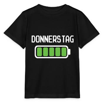 Donnerstag Akku voll geladen - Akkustand - Stanley/Stella Kinder T-Shirt MINI CREATOR  - Schwarz - Vorne - Mikhail (115cm)