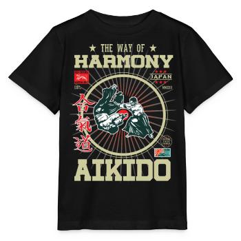 Aikido Harmony Japan Design - T-shirt bio MINI CREATOR Stanley/Stella Enfant - noir - Devant - Mikhail (115cm)