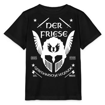 Der Friese - germanische Legenden, Friesen Design - Stanley/Stella Kinder T-Shirt MINI CREATOR  - Schwarz - Vorne - Mikhail (115cm)