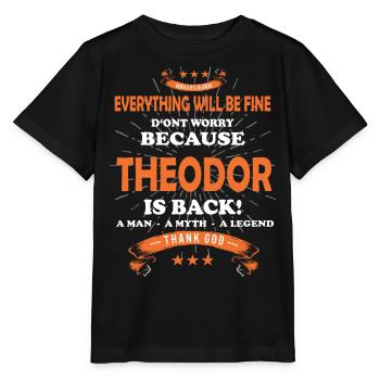Everything will be fine Theodor Is back - Stanley/Stella Kinder T-Shirt MINI CREATOR  - Schwarz - Vorne - Mikhail (115cm)