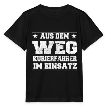 Chauffeur de coursier en action - T-shirt bio MINI CREATOR Stanley/Stella Enfant - noir - Devant - Mikhail (115cm)