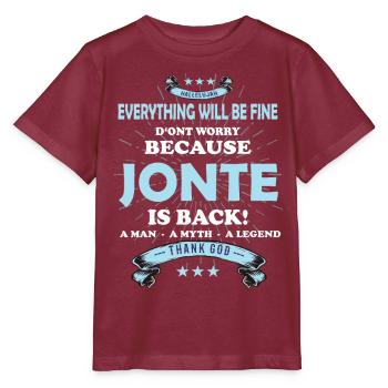 Everything will be fine Jonte Is back - Stanley/Stella Kinder T-Shirt MINI CREATOR  - Burgunderrot - Vorne - Kain (125cm)