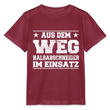 Aus dem Weg Halsabschneider im Einsatz Design - Stanley/Stella Kinder T-Shirt MINI CREATOR  - Burgunderrot - Vorne - Kain (125cm)