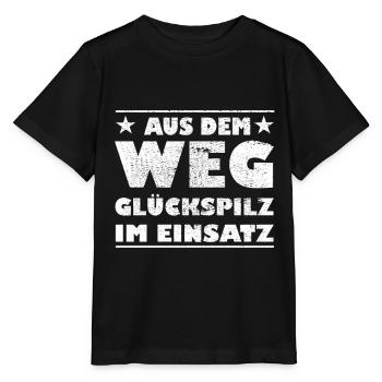 Out of the Way Lucky Guy in Action Design - Stanley/Stella MINI CREATOR Kids’ T-Shirt - black - Front - Mikhail (115cm)