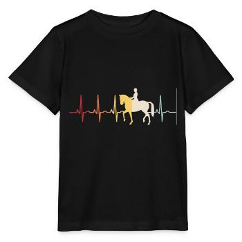 Dressage Cavalier de dressage Cheval d’équitation - T-shirt bio MINI CREATOR Stanley/Stella Enfant - noir - Devant - Mikhail (115cm)