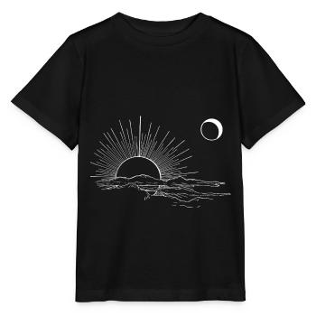 Soleil levant Lune jour et nuit - T-shirt bio MINI CREATOR Stanley/Stella Enfant - noir - Devant - Mikhail (115cm)