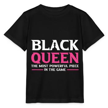 Schwarze Frau Königin Schach Frauenrechte - Stanley/Stella Kinder T-Shirt MINI CREATOR  - Schwarz - Vorne - Mikhail (115cm)