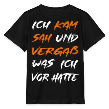 Ich kam sah und vergaß - Stanley/Stella Kinder T-Shirt MINI CREATOR  - Schwarz - Vorne - Mikhail (115cm)