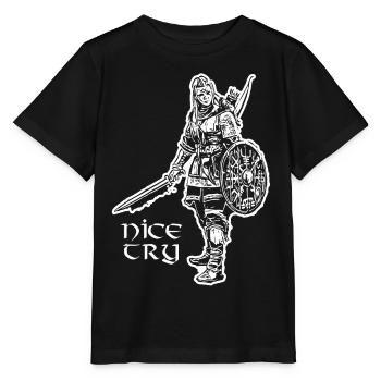 Nice Essayez Valkyrie - T-shirt bio MINI CREATOR Stanley/Stella Enfant - noir - Devant - Mikhail (115cm)