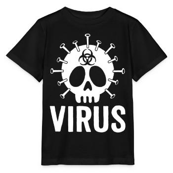 Virus-Schädel - Stanley/Stella Kinder T-Shirt MINI CREATOR  - Schwarz - Vorne - Mikhail (115cm)