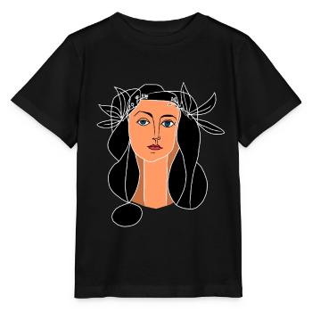 Visage de femme - T-shirt bio MINI CREATOR Stanley/Stella Enfant - noir - Devant - Mikhail (115cm)
